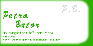 petra bator business card